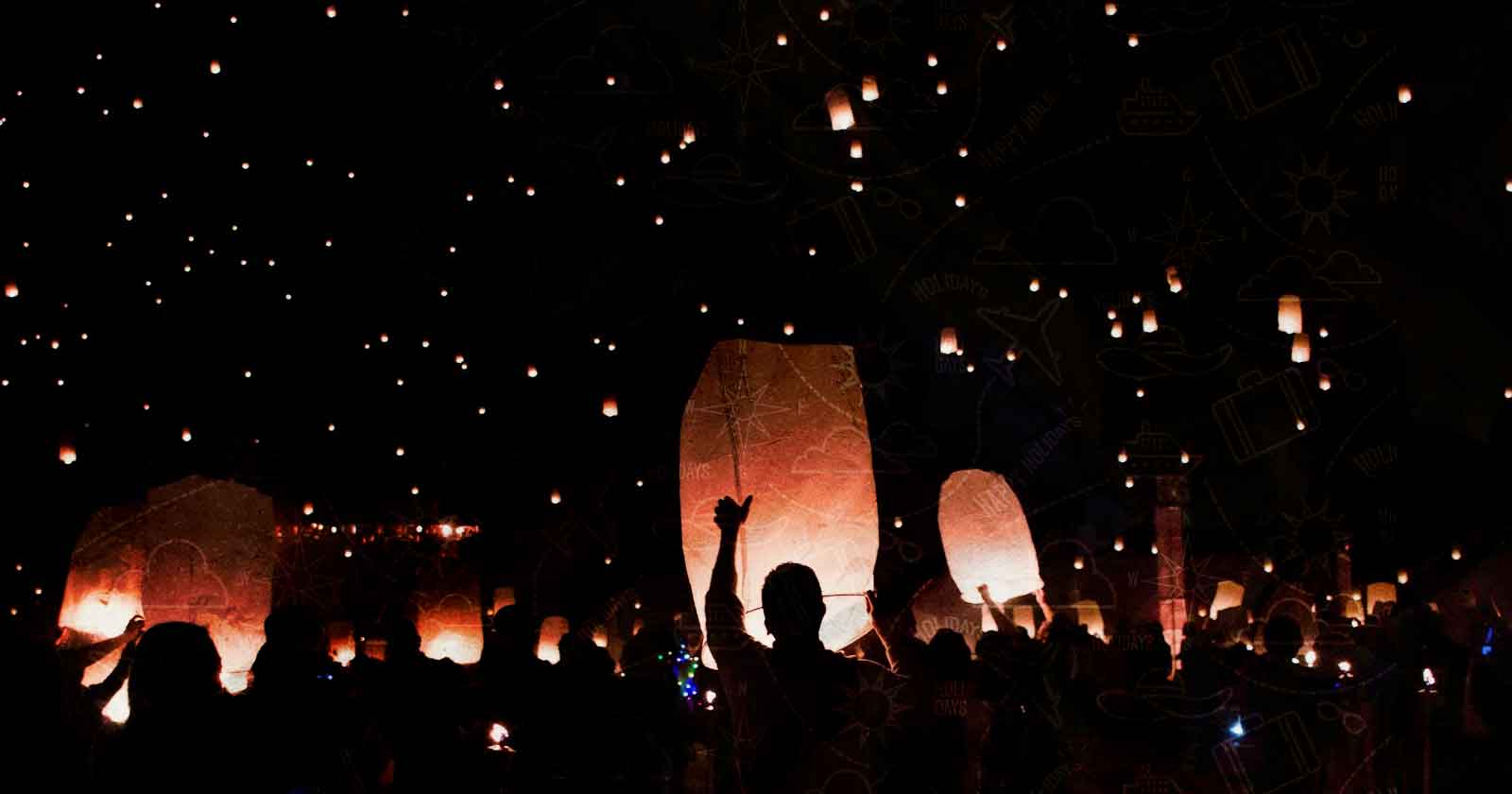 Espectáculo de Luces del Yee Peng Festival en Tailandia Yee Peng Festival